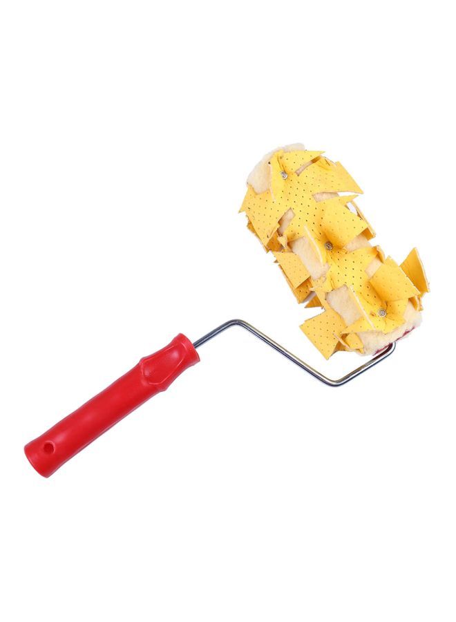 NIBEMINENT Flower Design Paint Roller Yellow/Red/Silver 7inch  - Image 1