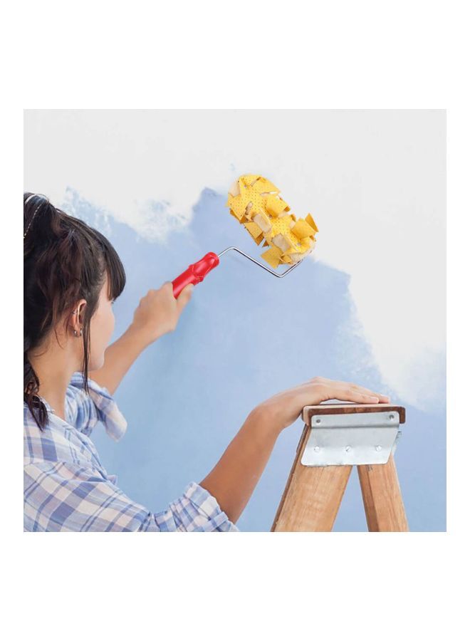 NIBEMINENT Flower Design Paint Roller Yellow/Red/Silver 7inch  - Image 5