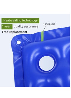 XiuWoo 2 Pack Waffle Cushion ,Inflatable Air Cushion with Pump, Pressure Sore Relief, Cream and Blue, 17x17 Inch  - Image 4