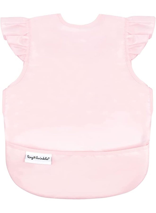 Tiny Twinkle Tiny Twinkle Mess Proof Baby Bib - Waterproof Baby Apron - Machine Washable - PVC, BPA, & Phthalate Free - Great Travel Bib for Baby Eating - Baby Food Bibs (Rose, Small 6-24 Months)  - Image 1