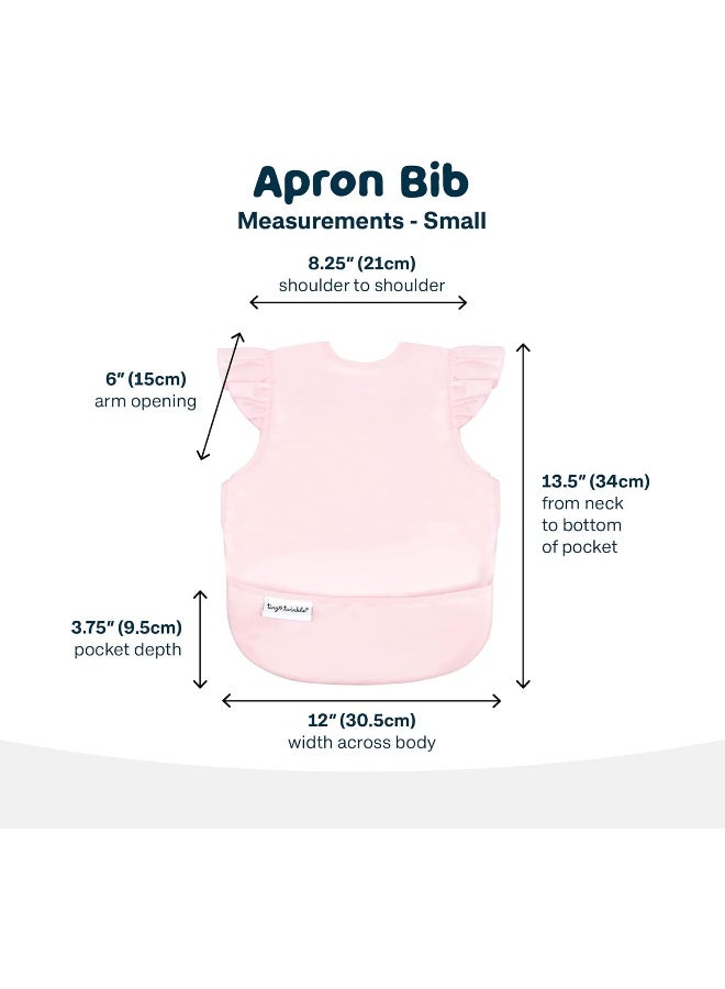Tiny Twinkle Tiny Twinkle Mess Proof Baby Bib - Waterproof Baby Apron - Machine Washable - PVC, BPA, & Phthalate Free - Great Travel Bib for Baby Eating - Baby Food Bibs (Rose, Small 6-24 Months)  - Image 5