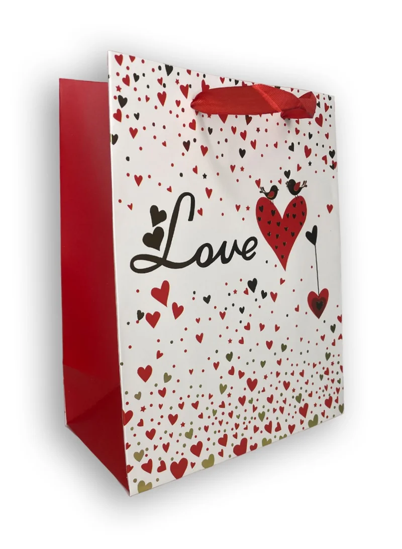 شير ذا لوف  حقيبة هدايا الحب الحمراء - حقيبة هدايا أنيقة ومتعددة الاستخدامات لأي مناسبة، مثالية لعيد الحب وأعياد الميلاد واللحظات الخاصة