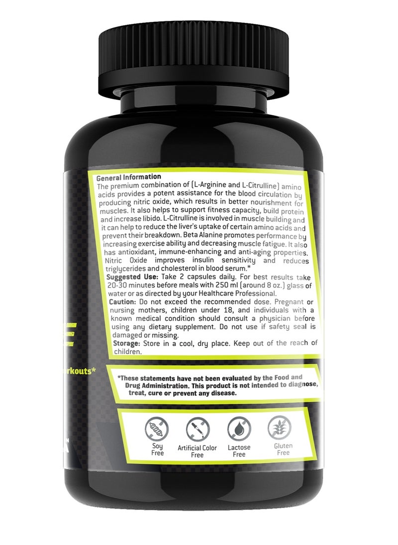 Laperva - L-Arginine L-Citrulline Beta-Alanine- 60Capsule - Image 1