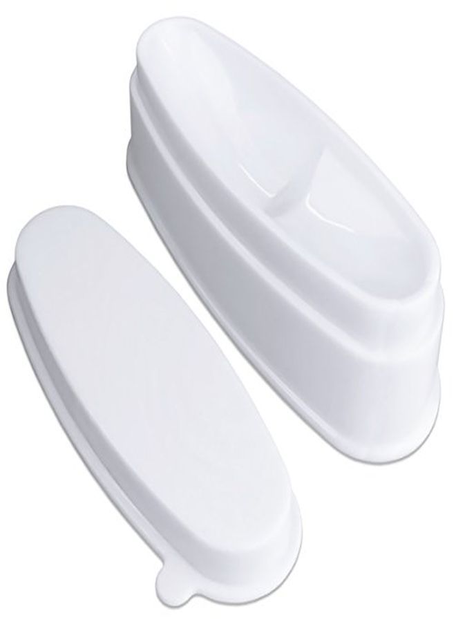 Beauticom French Dip Powder Tray Dipping Holder Container W/Removable Lid For Nail Art Powder Pink & White - Image 1