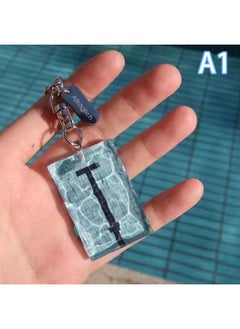 Creative Swimming Pool Keychain Wavy Keychain Decorations Car Key Ring Swimming Pool Keychain Alltaglich Pendant Swimmer's Gift-Color:A1