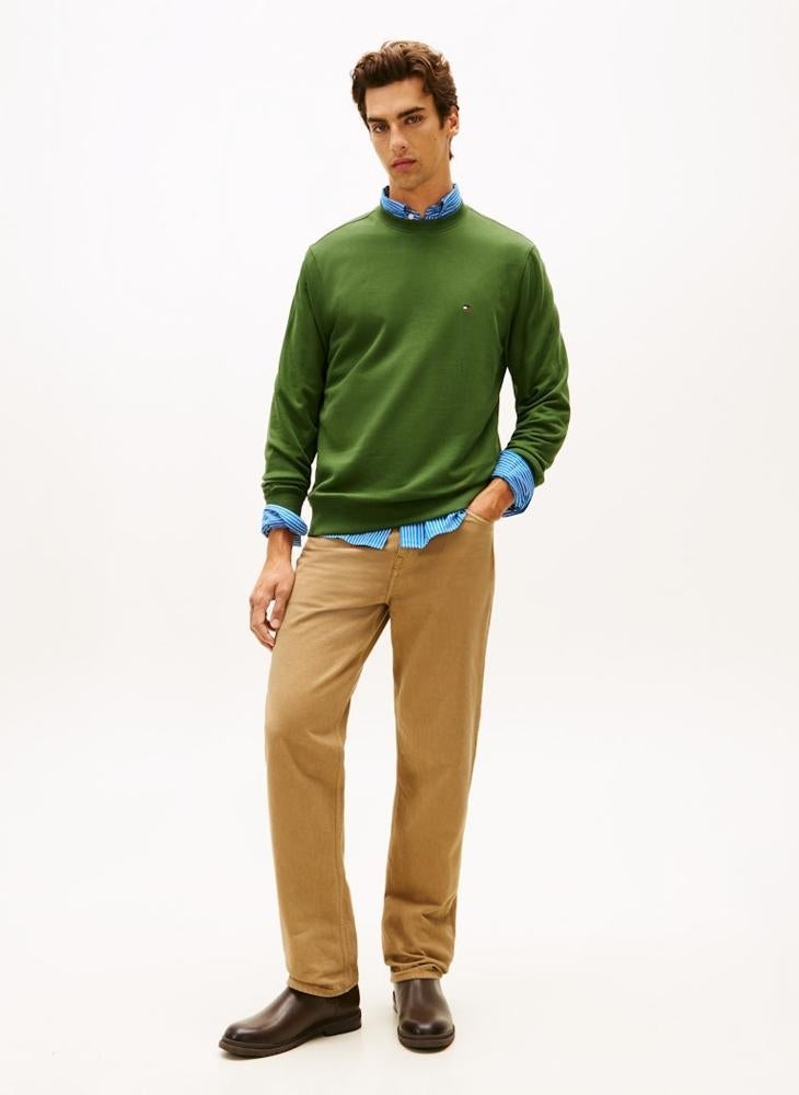 TOMMY HILFIGER Flag Embroidery Crew Neck Sweatshirt - Image 4