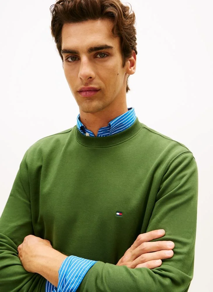 Flag Embroidery Crew Neck Sweatshirt