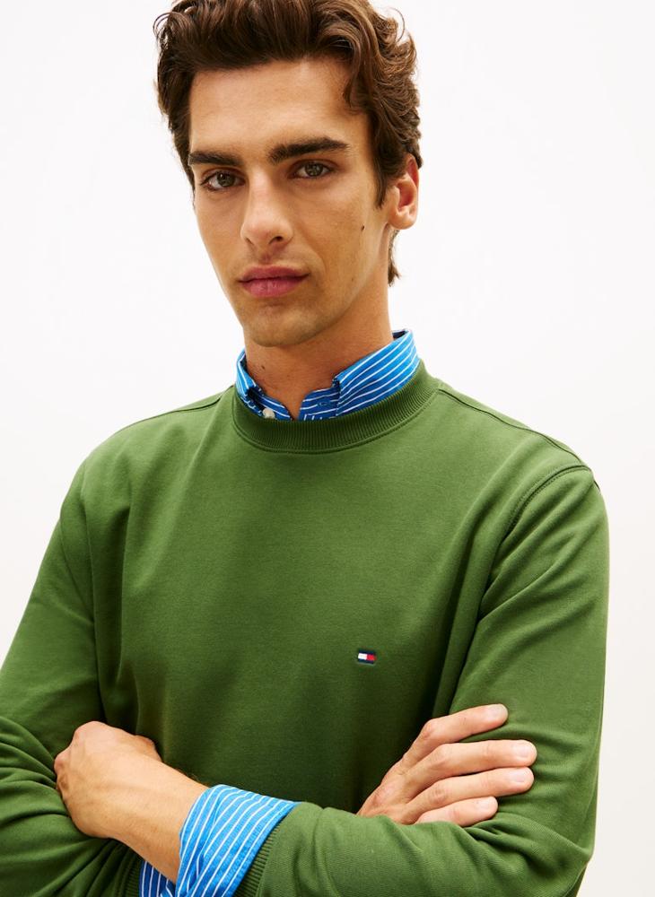 TOMMY HILFIGER Flag Embroidery Crew Neck Sweatshirt - Image 1