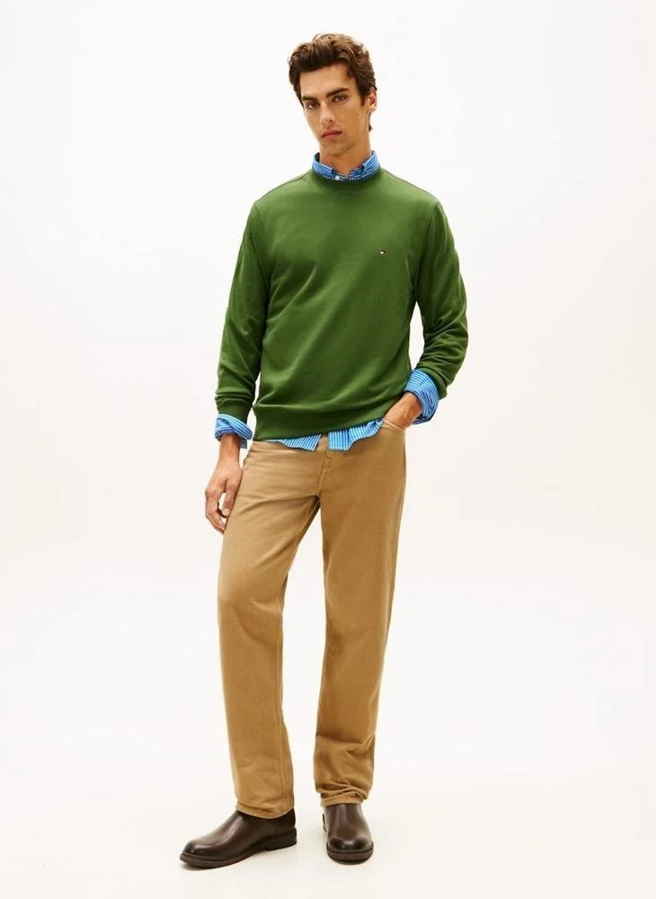 Tommy Hilfiger Mountain Pine Flag Embroidery Crew Neck Sweatshirt for Men | Best Price UAE