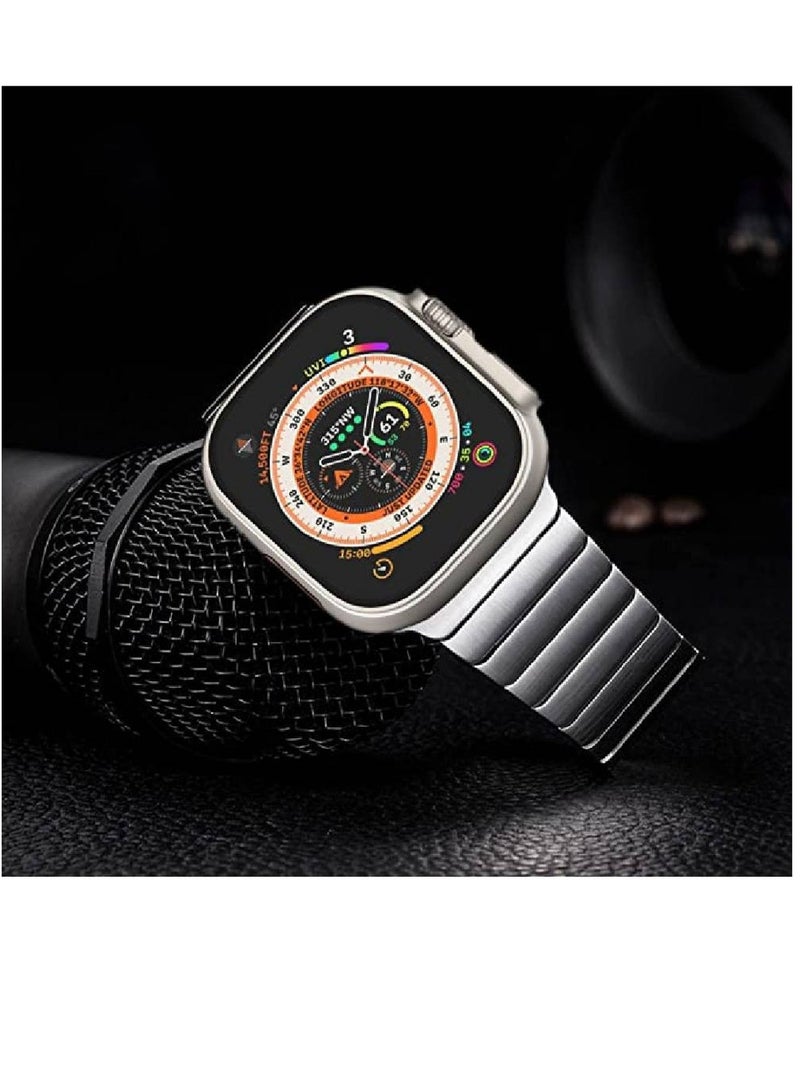 XiuWoo Replacement Stainless Steel Strap Compatible With Apple Watch Series 8 | 8 Ultra Silver - Image 3