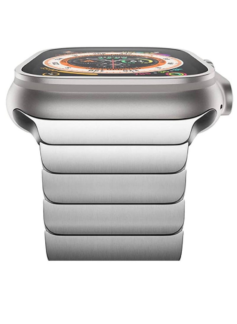 XiuWoo Replacement Stainless Steel Strap Compatible With Apple Watch Series 8 | 8 Ultra Silver - Image 2