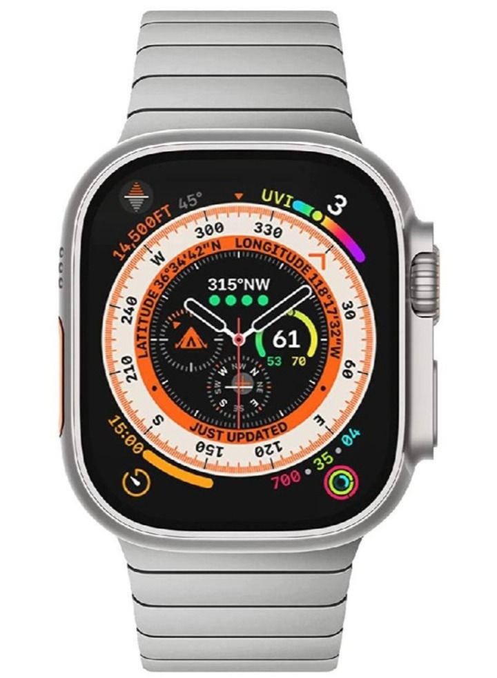 XiuWoo Replacement Stainless Steel Strap Compatible With Apple Watch Series 8 | 8 Ultra Silver - Image 1