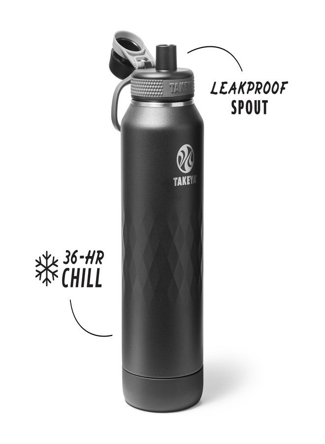 Takeya Sport 40 oz Triple-Insulated Stainless Steel Water Bottle, Spout Lid - Leakproof, Sweatproof, BPA-Free, Keeps Drinks Cold 36 Hrs, Hot 14 Hrs - Obsidian - Image 2