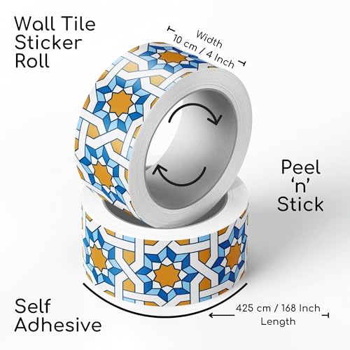 Brandian Strip Tile Sticker Durable Waterproof Mosaic Border for Kitchen and Wall Decor, Italian Design, Easy Application (09 Strips, 48 x 10 cm Each - Final Size 432 x 10 cm) - Image 2