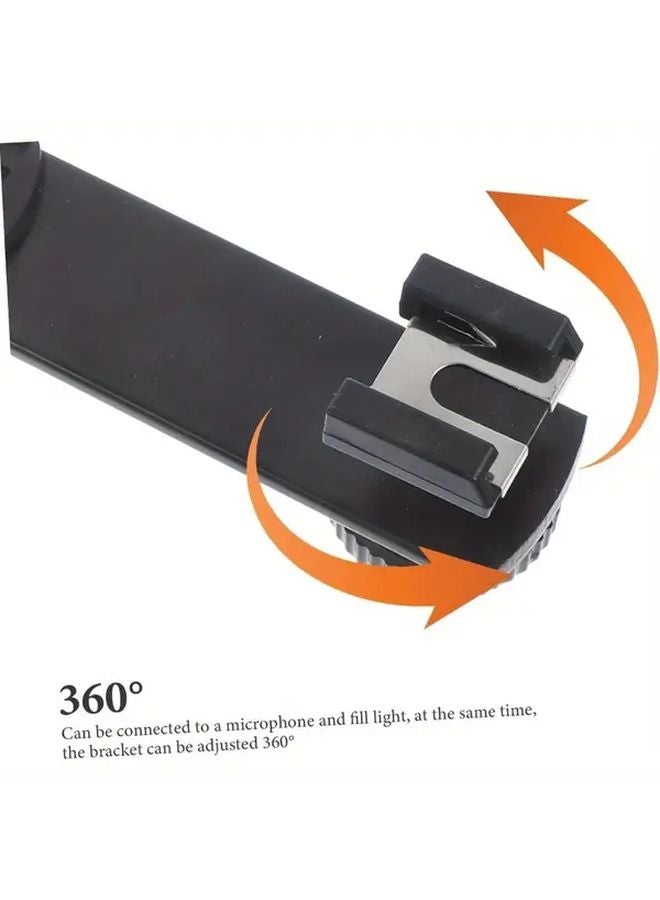 حامل فلاش الكاميرا المصنوع من سبائك الألومنيوم الأسود، قضيب أفقي قصير، دعامة تمديد ثابتة - Image 5