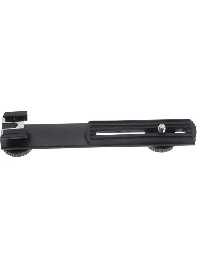 حامل فلاش الكاميرا المصنوع من سبائك الألومنيوم الأسود، قضيب أفقي قصير، دعامة تمديد ثابتة - Image 1