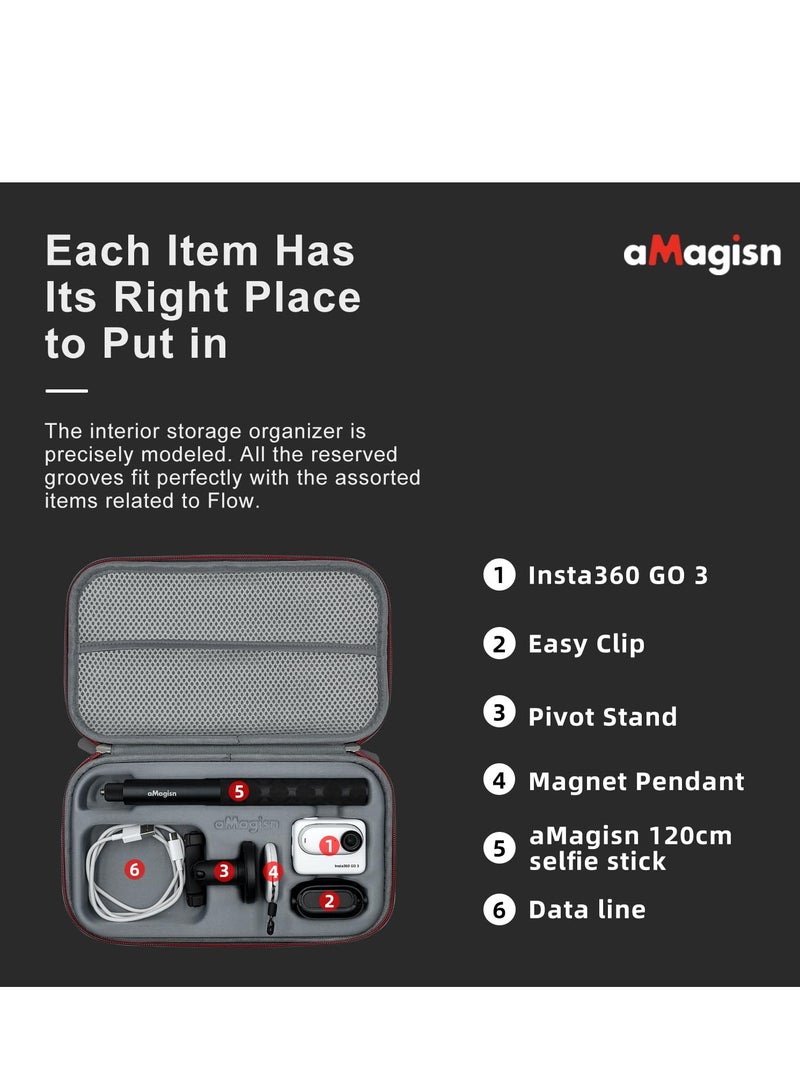 KASTWAVE Portable Travel Bag for Insta360 GO3, Storage Bag Carrying Case With Removable Inner Tray for Insta360 GO 3 Camera Accessories for Outdoor Hard Travel Storage Accseeories Bag - Image 5