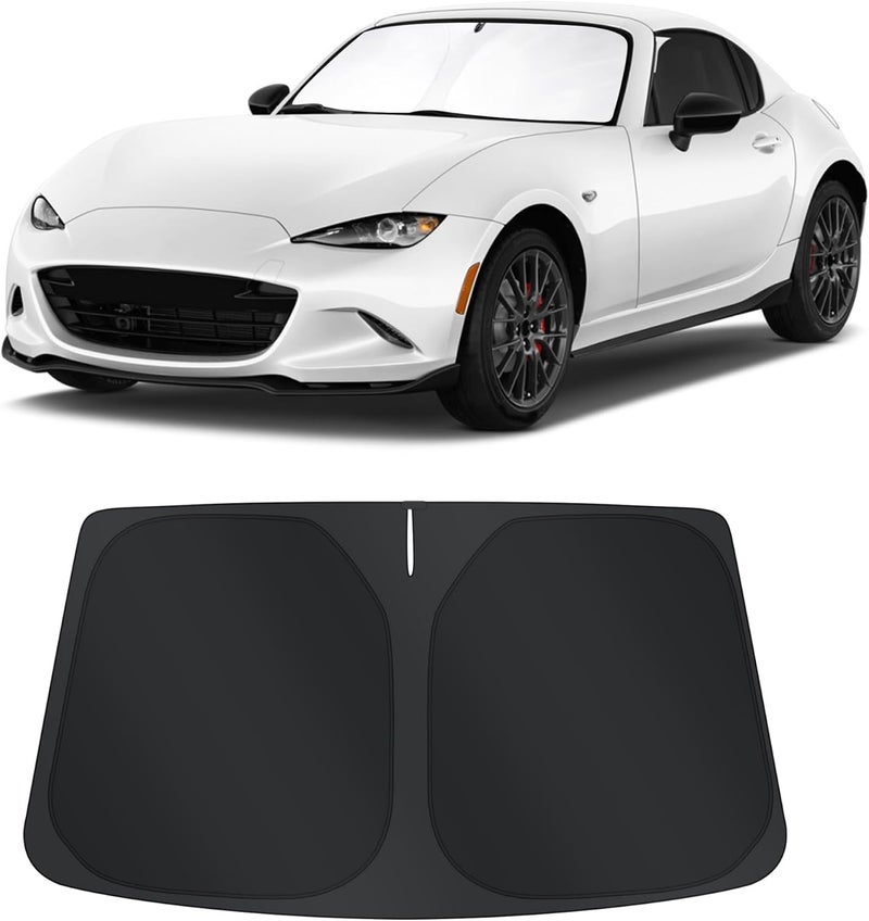 TINGLU Sun Shade for Mazda MX-5 Miata 2017-2019 Accessories Windshield Sun Shade Window Shade UV Rays Protection Sun Visor Cover with Steering Wheel Sunshade Storage Bag - Image 1