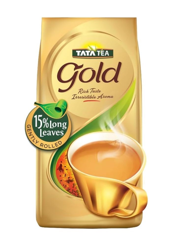 TATA TEA GOLD - Rich Taste Black Tea with 15% Long Leaves, 250 Grams - Image 1