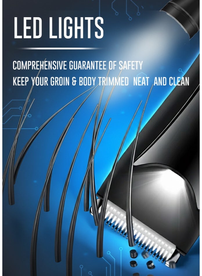 نيكاي أفضل أداة للعناية بشعر الجسم بالكامل للرجال – ماكينة حلاقة كهربائية IPX6 للرطب/الجاف مزودة بضوء ليد | شاشة LCD ذكية | مدة تشغيل حوالي ۱۰۰ دقيقة | طول قابل للتعديل وشحن سريع من النوع C - Image 3