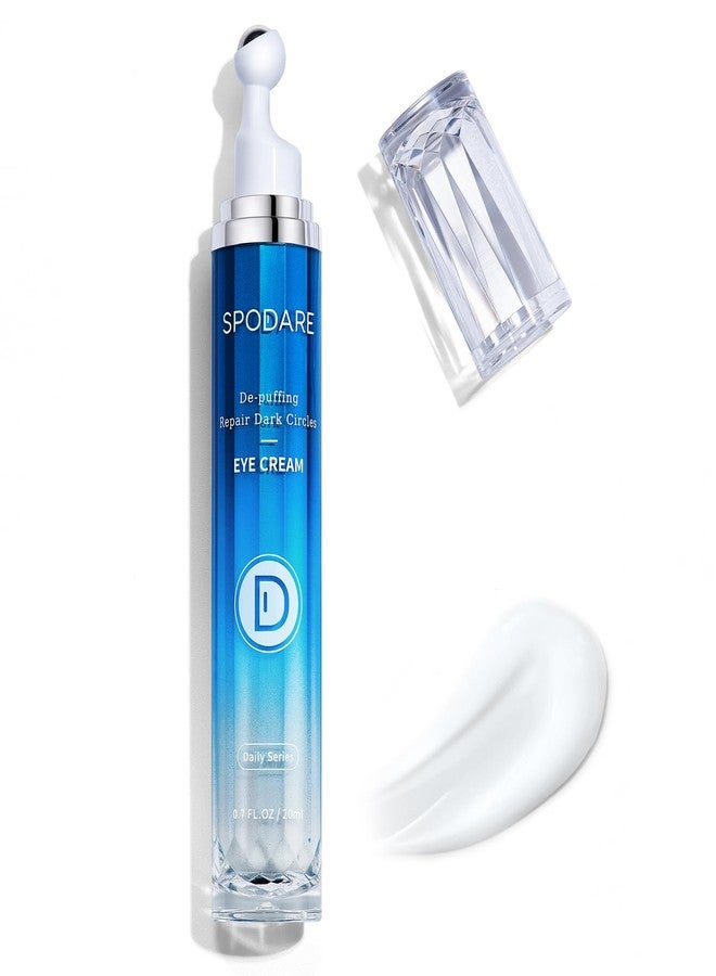 SPODARE Caffeine Eye Cream, Under Eye Cream for Dark Circles, Puffiness & Puffy Bags, Wrinkles Fine Lines, Eye Roller Serum with 360° Massage Ball for Women and Men - 0.7 fl. oz - Image 1