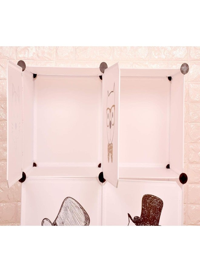 TOYPENTER Collapsible Kids Clothing Wardrobe | Cute Prince & Castle Print/Portable Waterproof Multipurpose Storage Rack/Adjustable Almirah for Babies/Girls/Boys (White Cat, 4 Cube) - Print May Vary - Image 3