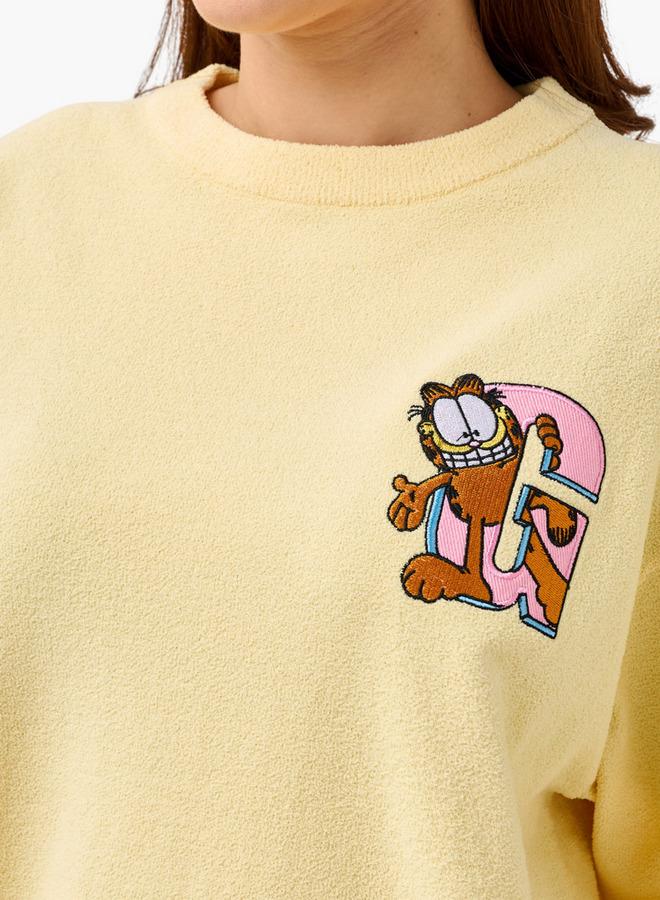SP Characters Crew Neck Sweater with Garfield Embroidery - Image 4