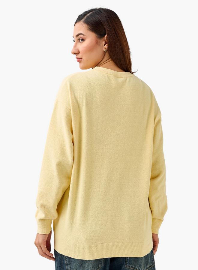 SP Characters Crew Neck Sweater with Garfield Embroidery - Image 3