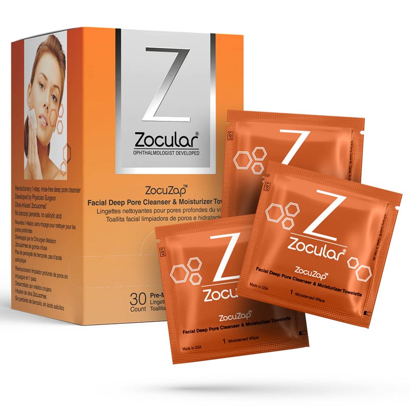 Zocular ZocuZap Facial Wipes, 30 Count + Zocular ZocuFoam Eyelid Cleanser Bundle - Image 4