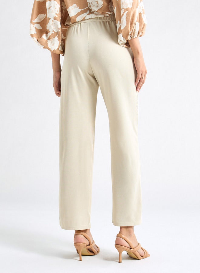 سبلاش فيڤ بنطلون بارز الملمس واسع الساقين بجيوب وخصر مطاطي - Image 3