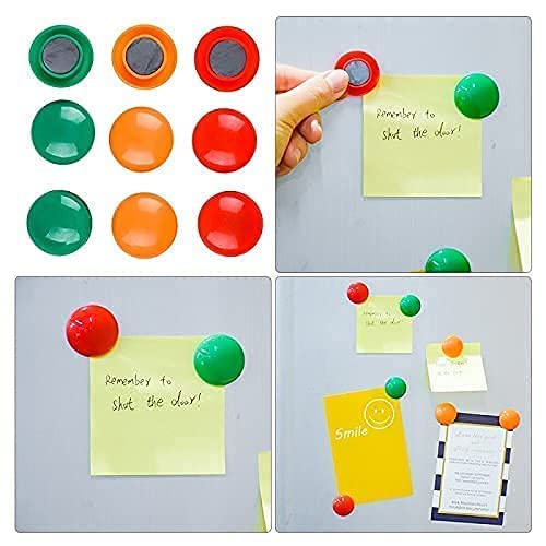 MeeTo Colourful Magnet Buttons for Fridge/Magnetic Whiteboard/Stick Notes, Photos, Charts and More - Multicolor (10) - Image 4