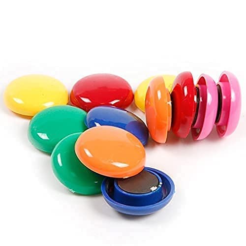 MeeTo Colourful Magnet Buttons for Fridge/Magnetic Whiteboard/Stick Notes, Photos, Charts and More - Multicolor (10) - Image 1