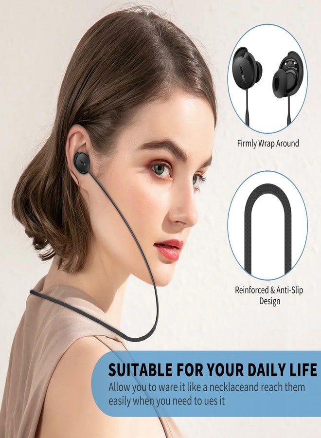 TUDIOW Anti-Lost Strap for New Bose QuietComfort Earbuds(2024) Ultra Strong Anti-Slip Sports Soft Silicone Lanyard Accessories Compatible with Bose New QuietComfort Earbuds Neck Rope Cord (black) - Image 4