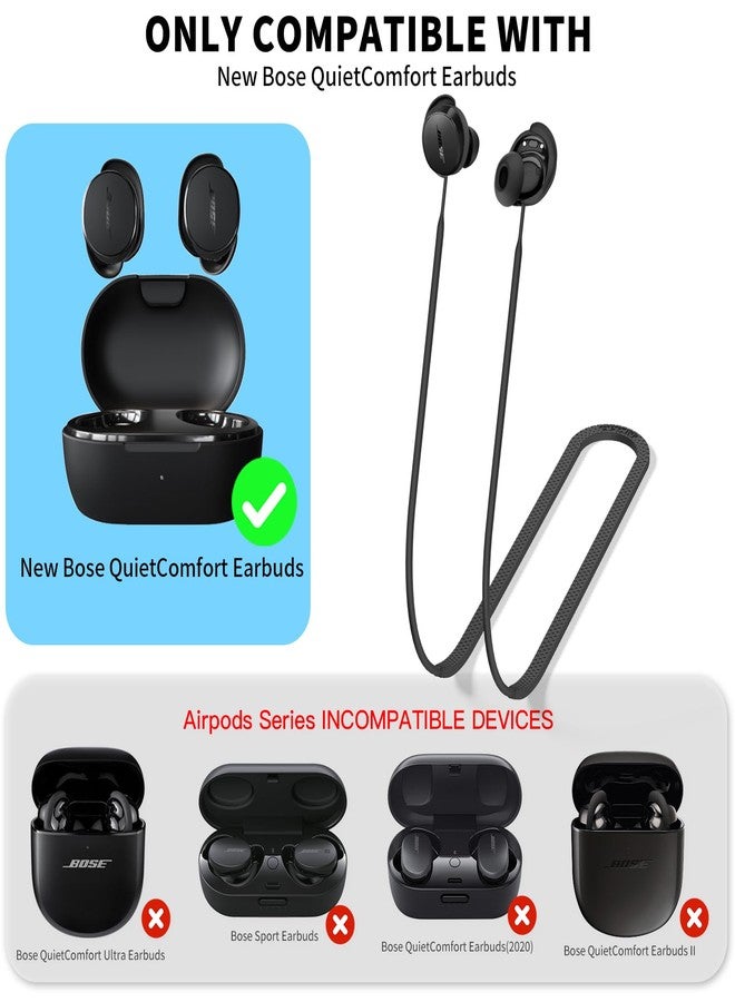 TUDIOW Anti-Lost Strap for New Bose QuietComfort Earbuds(2024) Ultra Strong Anti-Slip Sports Soft Silicone Lanyard Accessories Compatible with Bose New QuietComfort Earbuds Neck Rope Cord (black) - Image 5