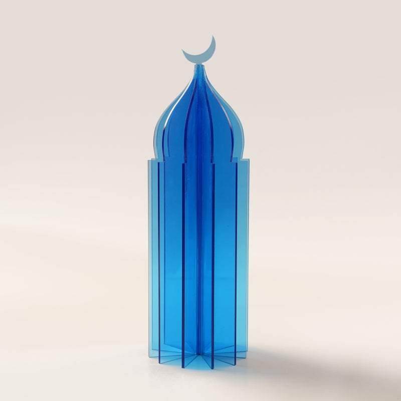 THE LUCERNA Lucerna Accent Acrylic Ramadan Decorative Piece, Blue 10*10*32Cm - Image 1