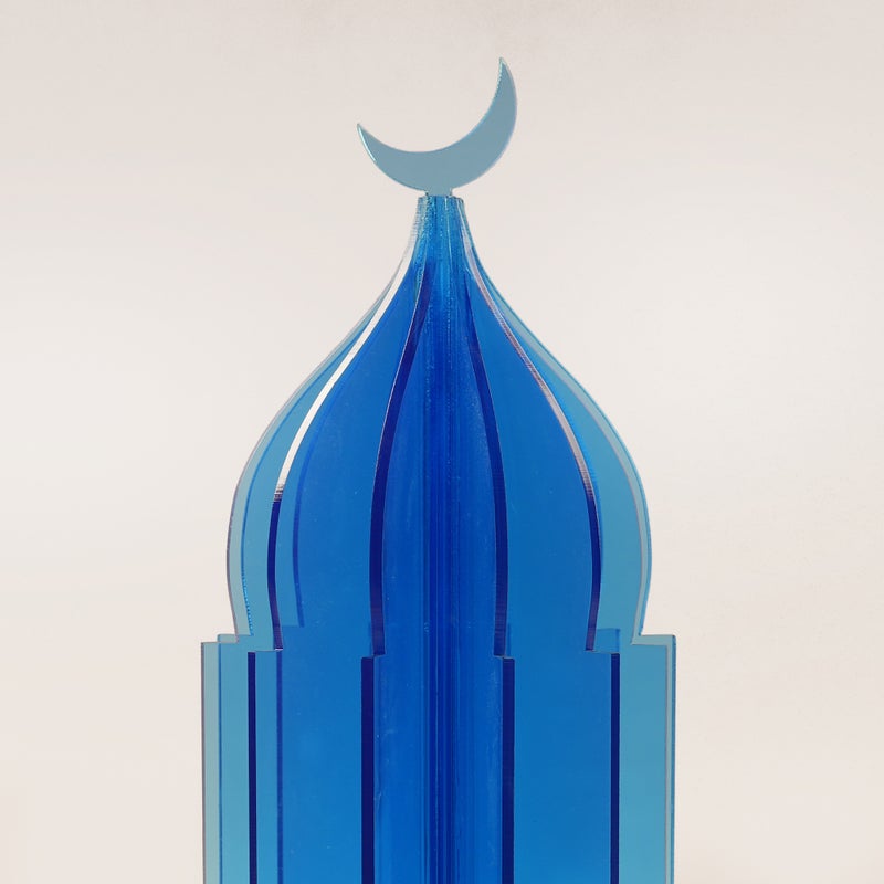 THE LUCERNA Lucerna Accent Acrylic Ramadan Decorative Piece, Blue 10*10*32Cm - Image 2