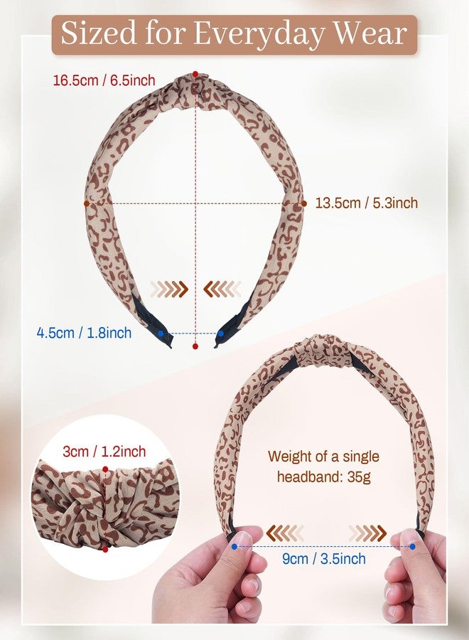 مجموعة ميزوفور من 4 ربطات شعر معقودة للنساء، ربطة رأس عريضة غير قابلة للانزلاق على شكل عقدة علوية | ربطات شعر مريحة لممارسة اليوغا والتمارين الرياضية (مزيج ألوان محايد) - Image 2