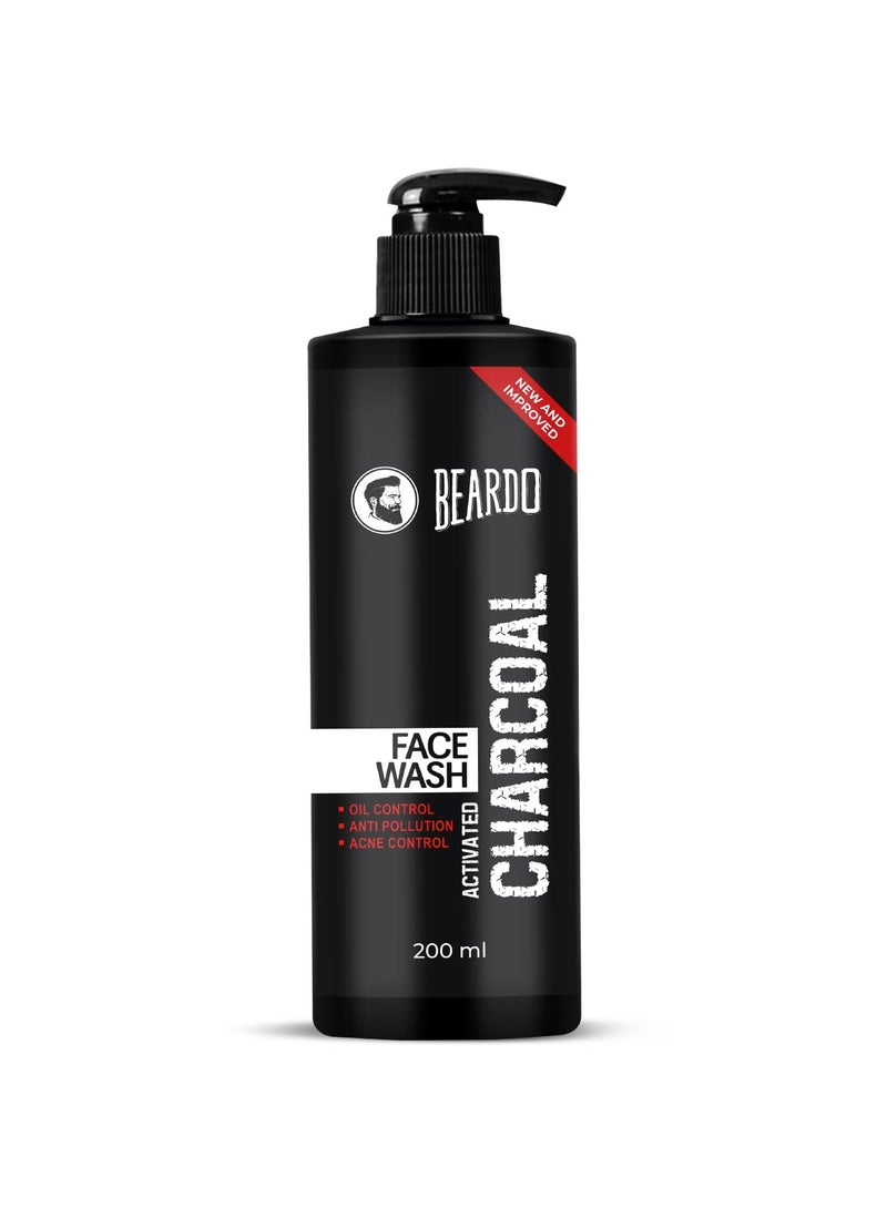 BEARDO Beardo Activated Charcoal Face Wash for men, 200ml | For Deep Pore Cleaning and Removes Dirt | face wash for acne and pimples | face wash for oily skin  - Image 1