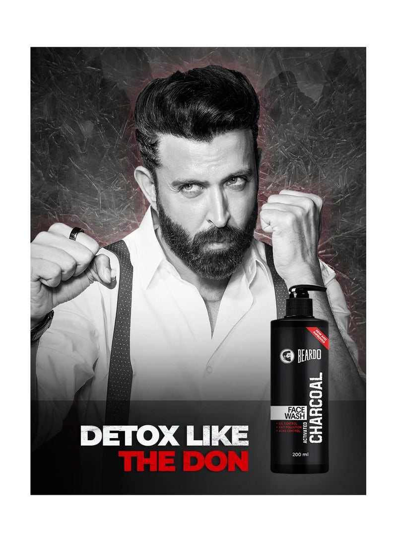 BEARDO Beardo Activated Charcoal Face Wash for men, 200ml | For Deep Pore Cleaning and Removes Dirt | face wash for acne and pimples | face wash for oily skin  - Image 2