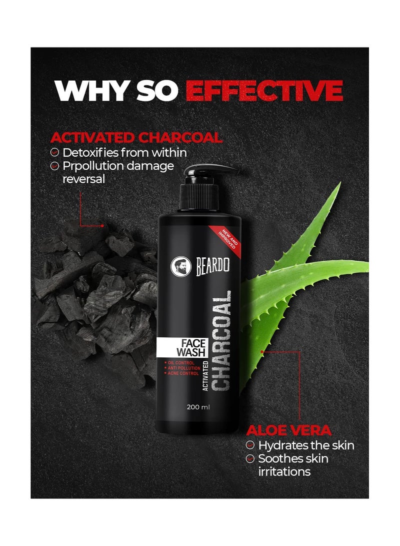 BEARDO Beardo Activated Charcoal Face Wash for men, 200ml | For Deep Pore Cleaning and Removes Dirt | face wash for acne and pimples | face wash for oily skin  - Image 3