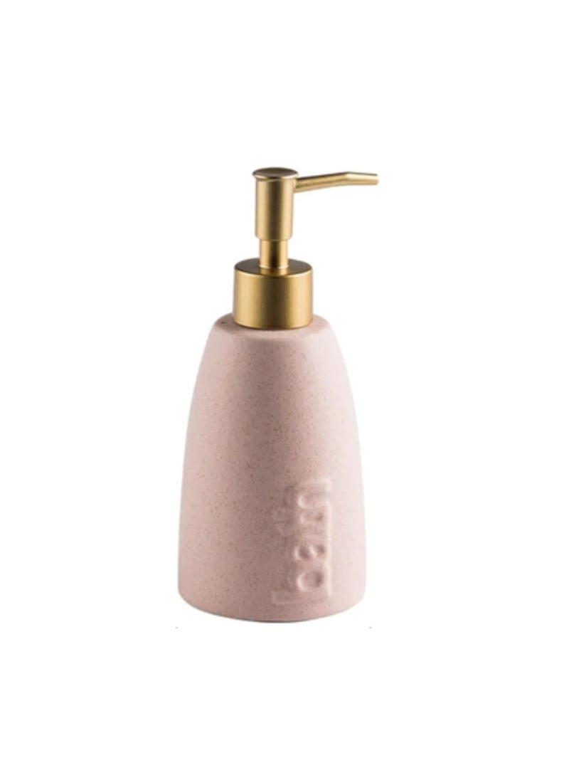 FabSeasons - FabSeasons Ceramic Soap Dispenser for Kitchen/Bathroom, Ideal Bathroom Accessory, Decorative Tabletop Soap Dispenser, Pink - Image 1