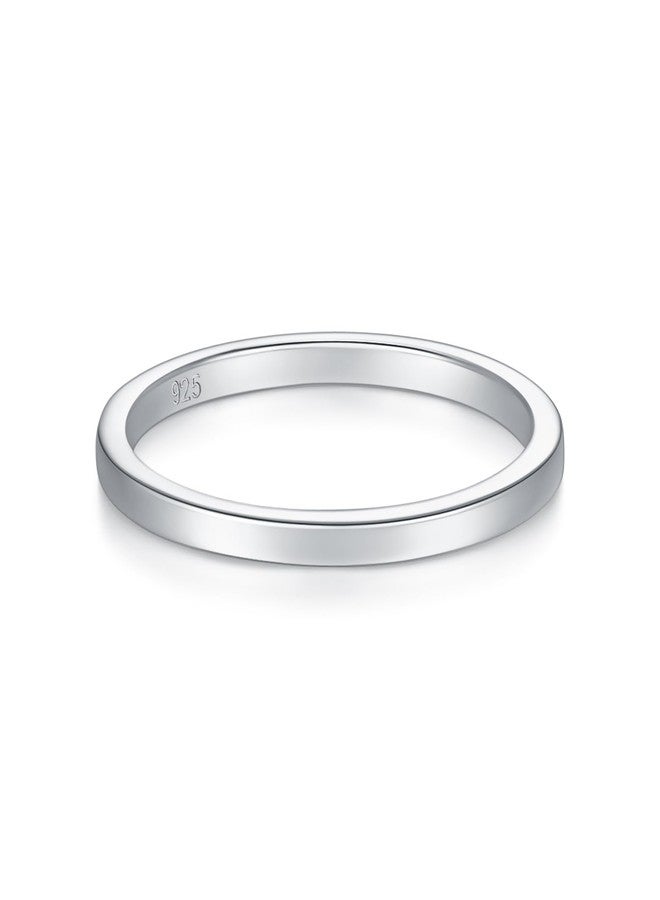 بورو خاتم BORUO من الفضة الإسترليني عيار 925، مصقول للغاية، مقاوم للصدأ، مريح للارتداء، خاتم زفاف، هدية للمناسبات الخاصة، مقاس 2 مم و3 مم، متوفر بمقاسات من 4 إلى 12، 6، فضة إسترليني، بدون أحجار كريمة - Image 2