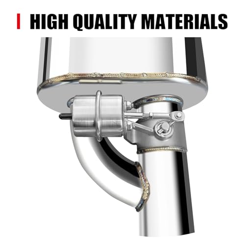 peastorm 2.5 Inch Valved Muffler Exhaust Cutout with Muffler Cat Back Exhaust System Kit (Double Valve) - Image 4