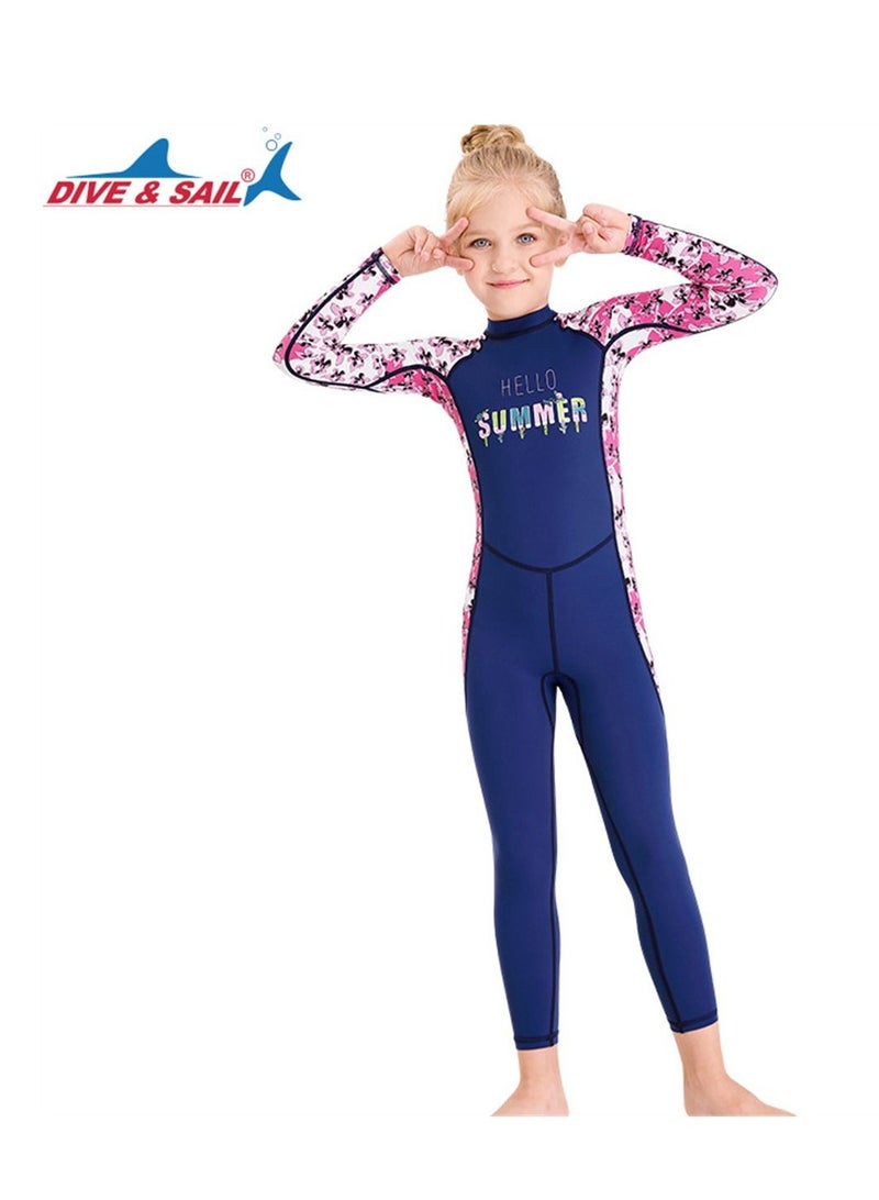 DIVE & SAIL Keep Warm Children Diving Suit Three-layer High Elastic Wetsuit For Boys Blue - Image 1