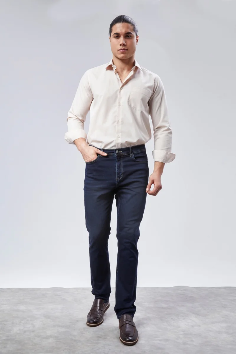 Cedy Denim Xcedy Premium Men's Classic 5 Pocket High Waist Regularfit Flexible Pipe Leg Trousers