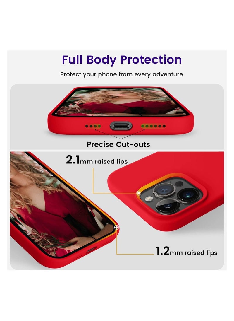 Raxoom Designed for iPhone 14 Pro Max Case, Silicone Shockproof Slim Thin Phone Case for iPhone 14 Pro Max 6.7 inch (Red) - Image 2