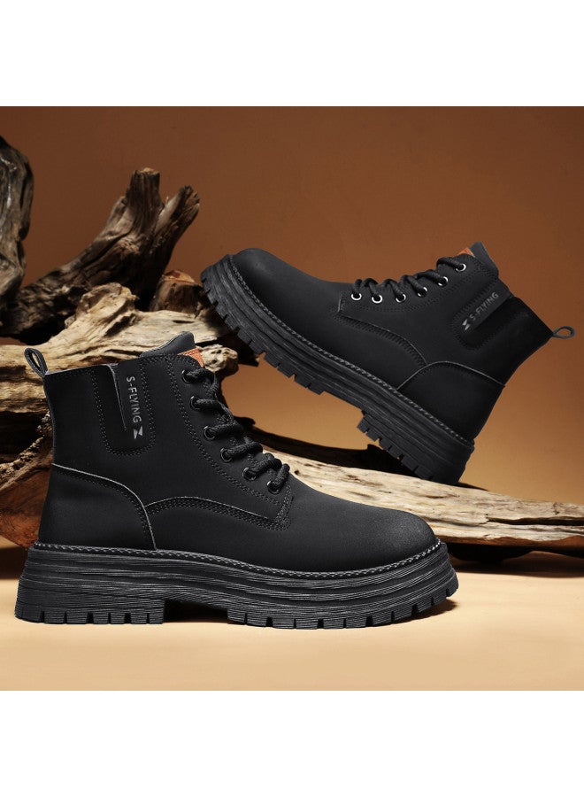 Flying in the snow Snow Flying 25 Years Autumn/winter Fashion Martin Boots Retro Yellow Boots Versatile Casual Boots Workwear Boots Men's Boots Women's Boots - Image 2