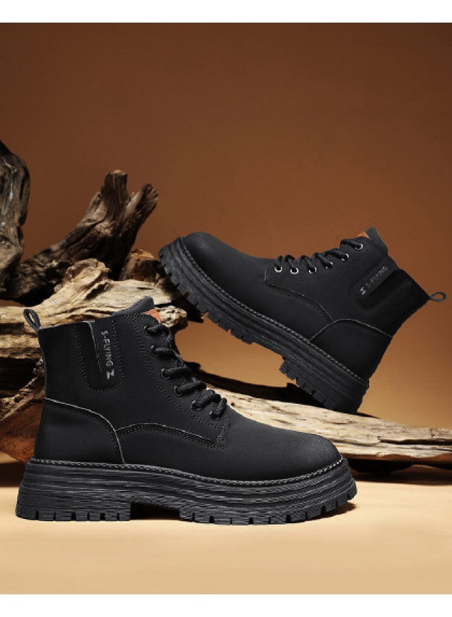 Flying in the snow Snow Flying 25 Years Autumn/winter Fashion Martin Boots Retro Yellow Boots Versatile Casual Boots Workwear Boots Men's Boots Women's Boots - Image 1