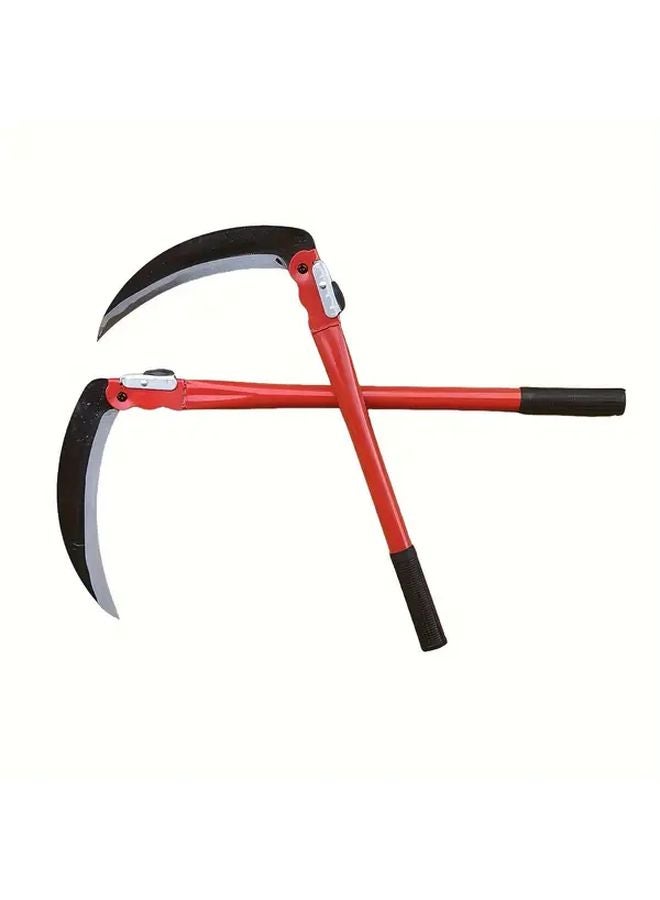 Manganese Steel Folding Sickle 20 08in Lightweight Short Handle Dual Purpose Grass Cutting Pruning Tool - Image 2
