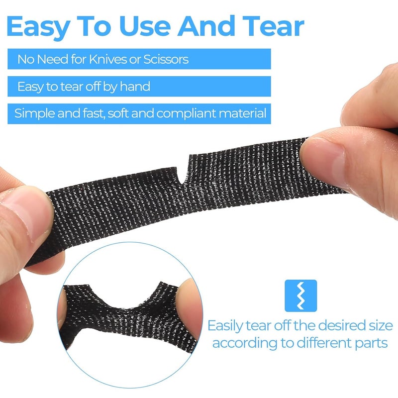 Automotive Fabric Tape: 5 Rolls Black 19mm X 15m Durable Cotton-Pet Woven Construction - Noise Vibration Control Harness Tape for Vehicle Wiring Management, Workshop Use - Image 4